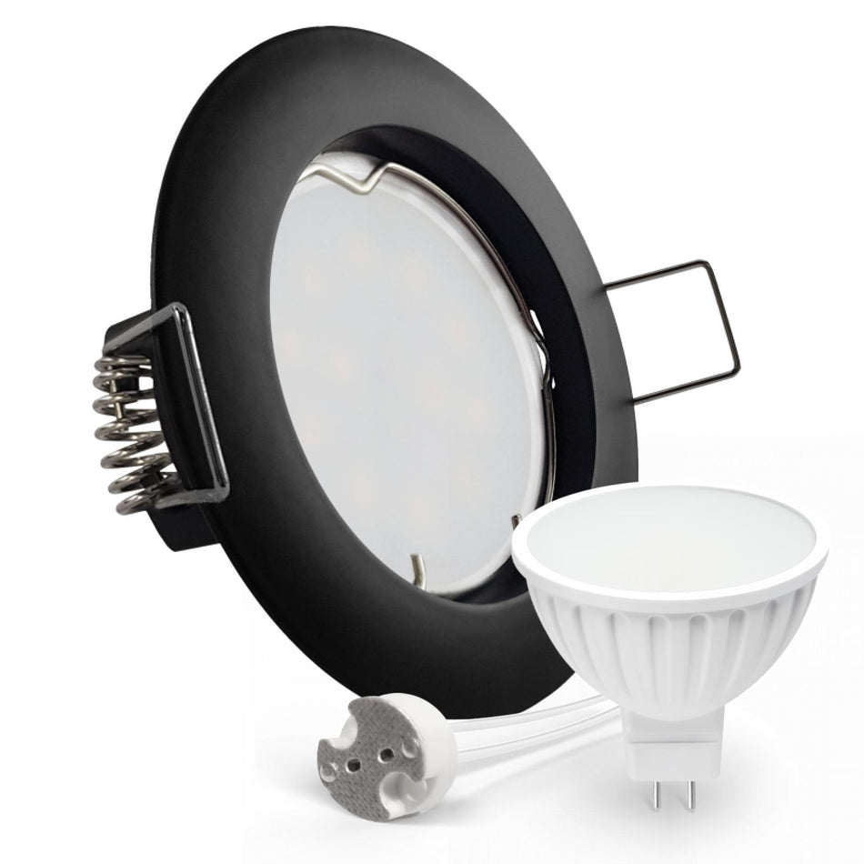 CONCEPTRUN LED Einbaustrahler Spot schwarz rund Lochmaß Ø 60mm - 70mm Tiefe 55mm Fassung