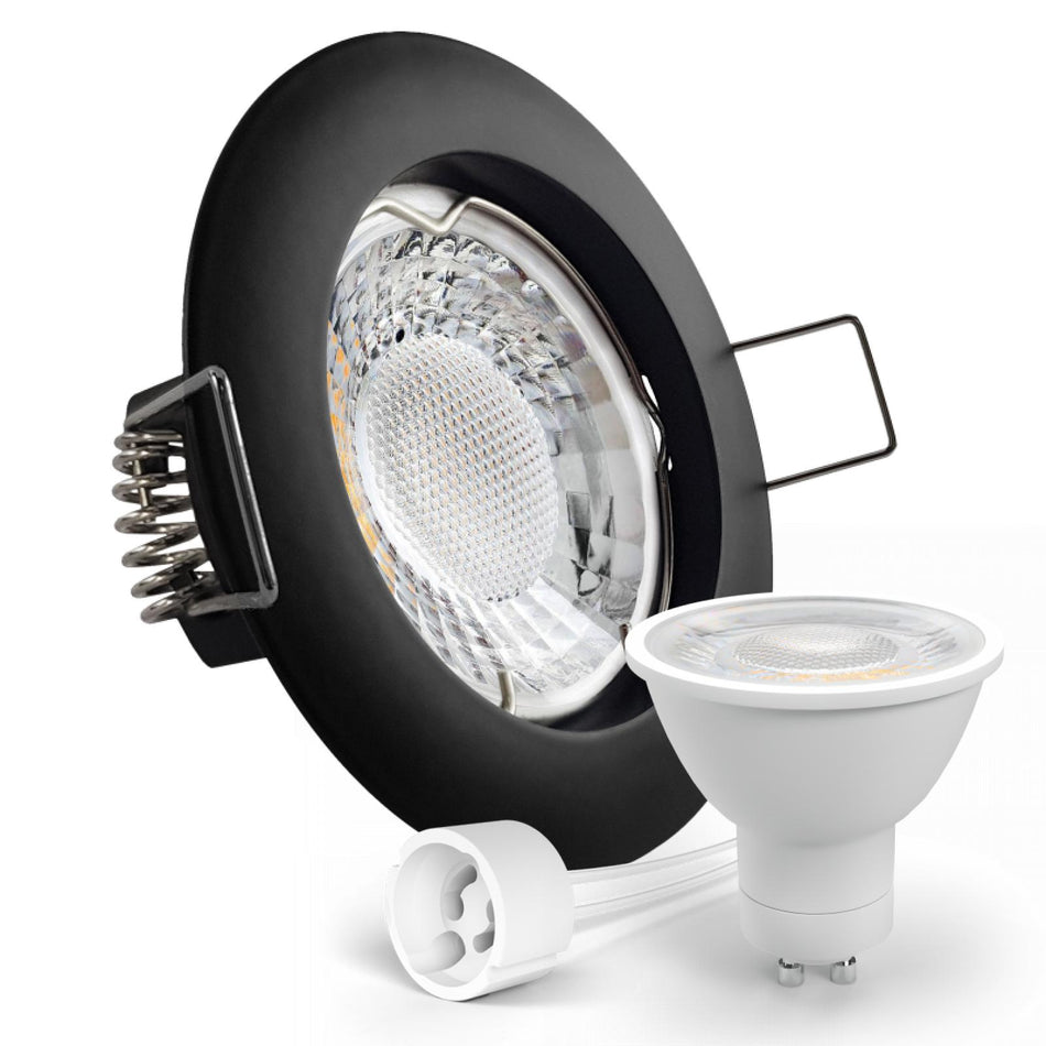 LED Einbaustrahler Spot schwarz rund Lochmaß Ø 60mm - 70mm GU10 230V