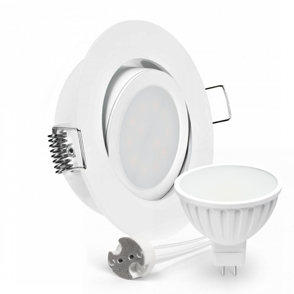 CONCEPTRUN LED Einbaustrahler Spot weiß rund 360° schwenkbar Lochmaß Ø 68mm - 75mm Tiefe 55mm Fassung