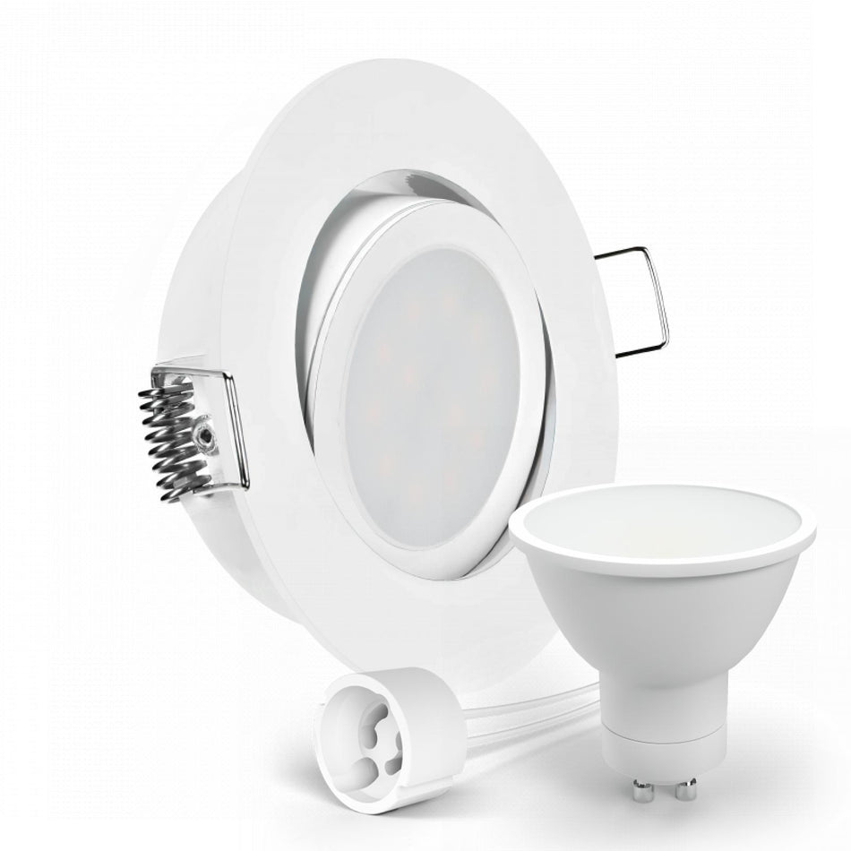 CONCEPTRUN LED Einbaustrahler Spot weiß rund 360° schwenkbar Lochmaß Ø 68mm - 75mm Tiefe 64mm Fassung
