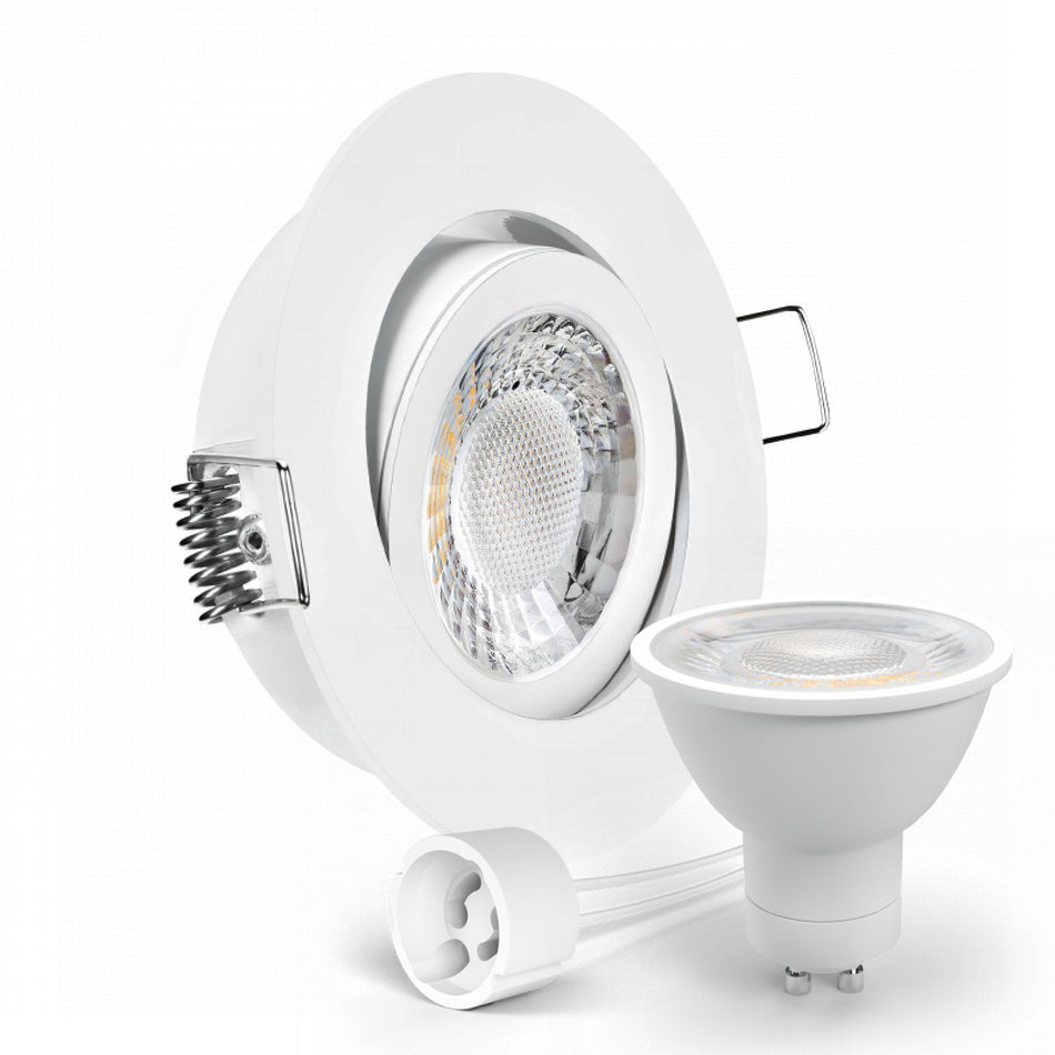 LED Einbaustrahler Spot weiß rund 360° schwenkbar Lochmaß Ø 68mm - 75mm GU10 230V