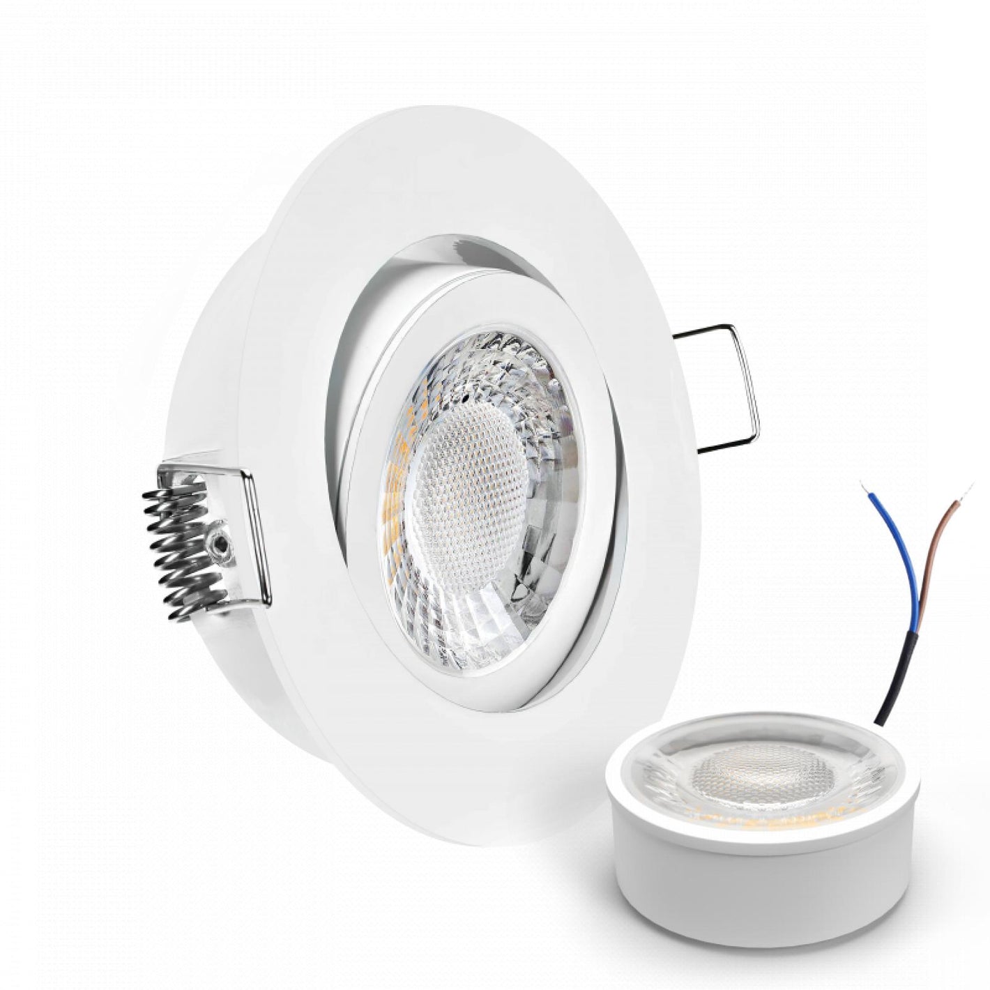 CONCEPTRUN LED Einbaustrahler Spot weiß rund 360° schwenkbar Lochmaß Ø 68mm - 75mm geringe Tiefe 25mm 5W LED Modul flach dimmbar neutralweiß 230V