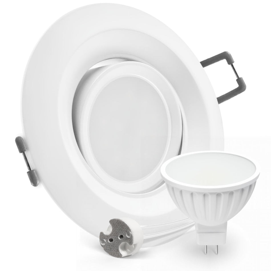 CONCEPTRUN LED Einbaustrahler Spot weiß rund 360° schwenkbar Lochmaß Ø 68mm - 95mm Tiefe 55mm Fassung