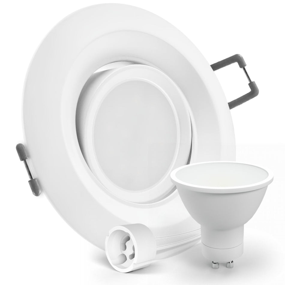 CONCEPTRUN LED Einbaustrahler Spot weiß rund 360° schwenkbar Lochmaß Ø 68mm - 95mm Tiefe 64mm Fassung