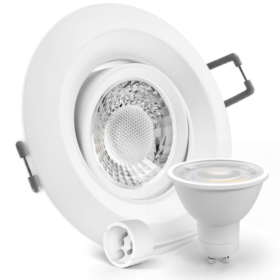 LED Einbaustrahler Spot weiß rund 360° schwenkbar Lochmaß Ø 68mm - 95mm GU10 230V