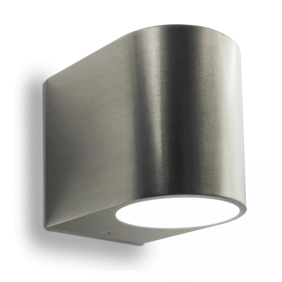 LED Wandleuchte Innenleuchte Edelstahl gebürstet halbrund 1-flammig IP44 GU10 230V