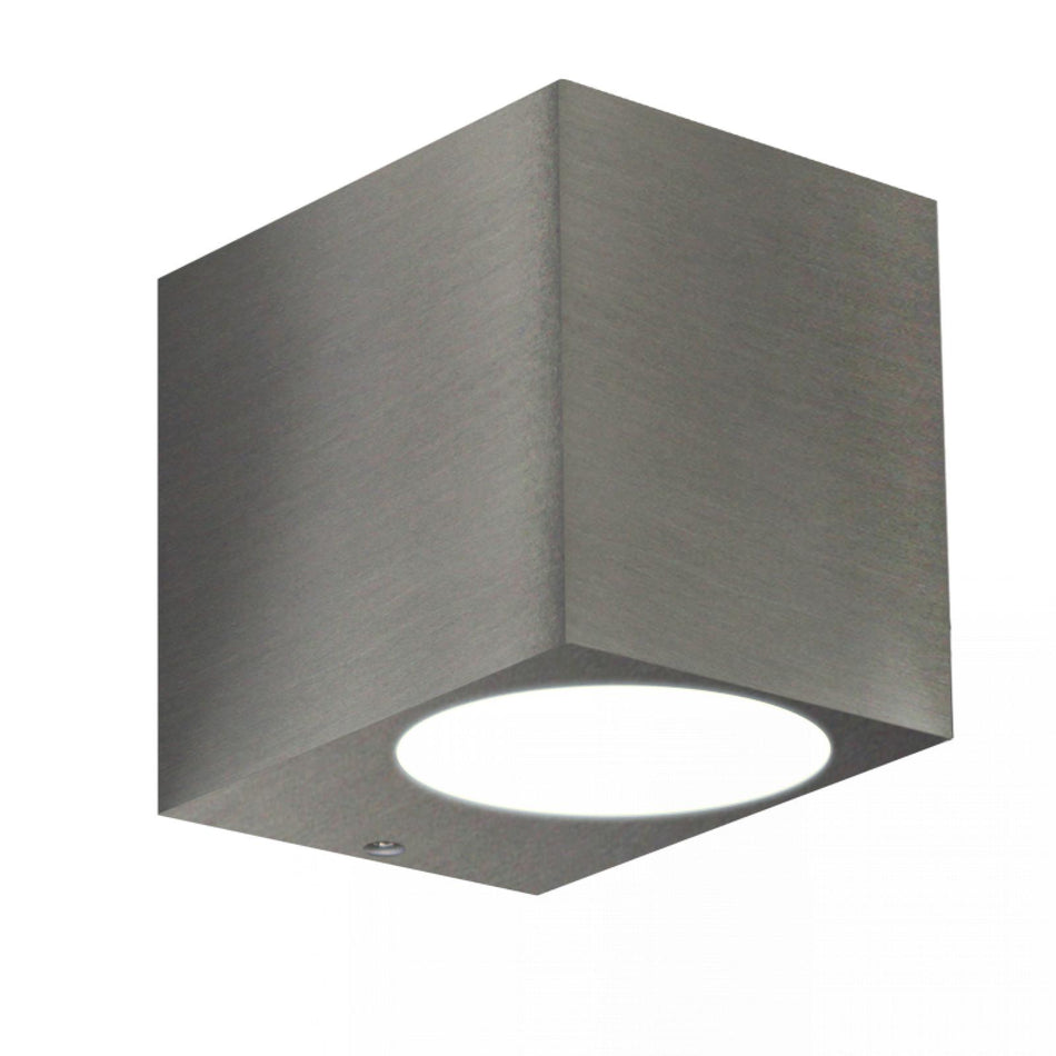 LED Wandleuchte Innenleuchte Edelstahl gebürstet eckig 1-flammig IP44 GU10 230V