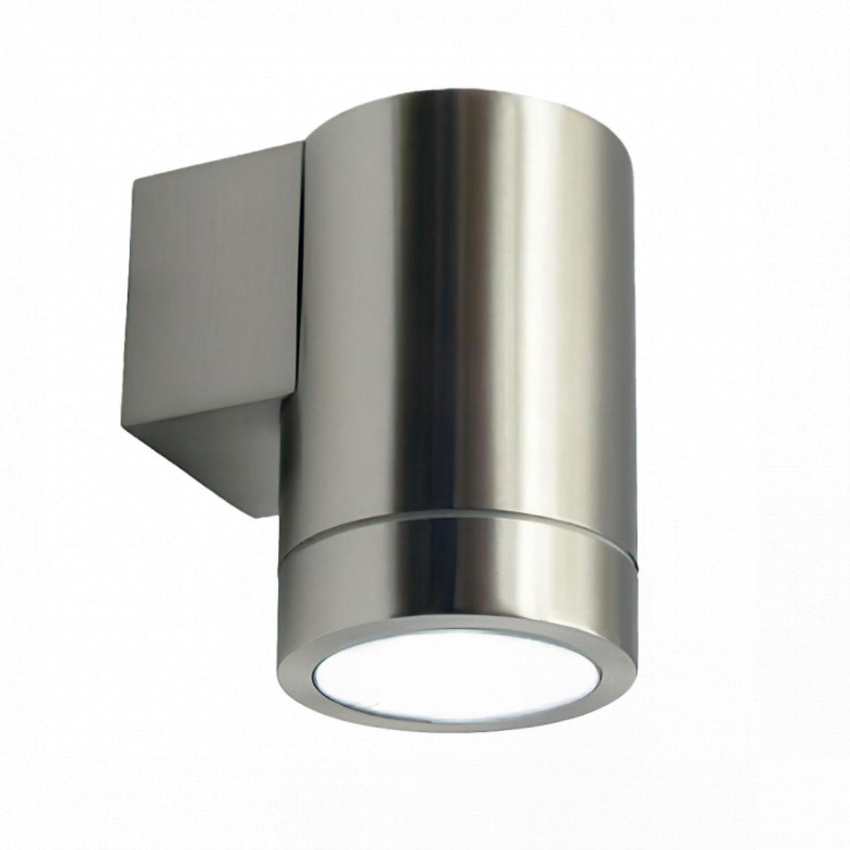 LED Wandleuchte Innenleuchte Edelstahl gebürstet rund 1-flammig IP44 GU10 230V