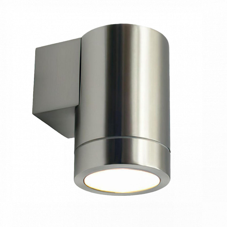 CONCEPTRUN LED Wandleuchte Edelstahl gebürstet Rund Edelstahl Glas 1-flammig Schrauben & Dübeln IP44