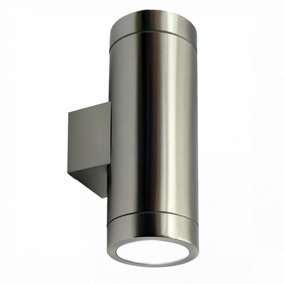 LED Wandleuchte Innenleuchte Edelstahl gebürstet rund 2-flammig IP44 GU10 230V
