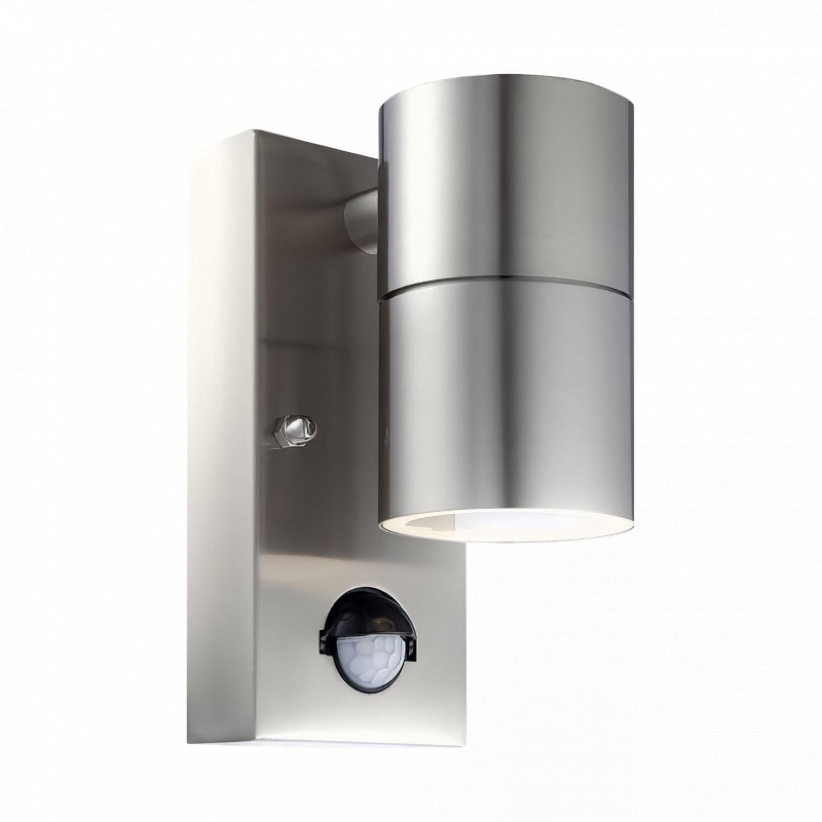CONCEPTRUN LED Wandleuchte Sensor Edelstahl gebürstet Rund Edelstahl Glas 1-flammig Schrauben & Dübeln IP44