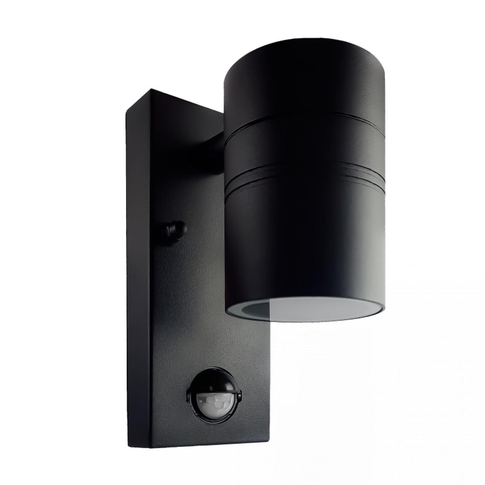 CONCEPTRUN LED Wandleuchte Sensor schwarz Rund Glas 1-flammig Schrauben & Dübeln IP44