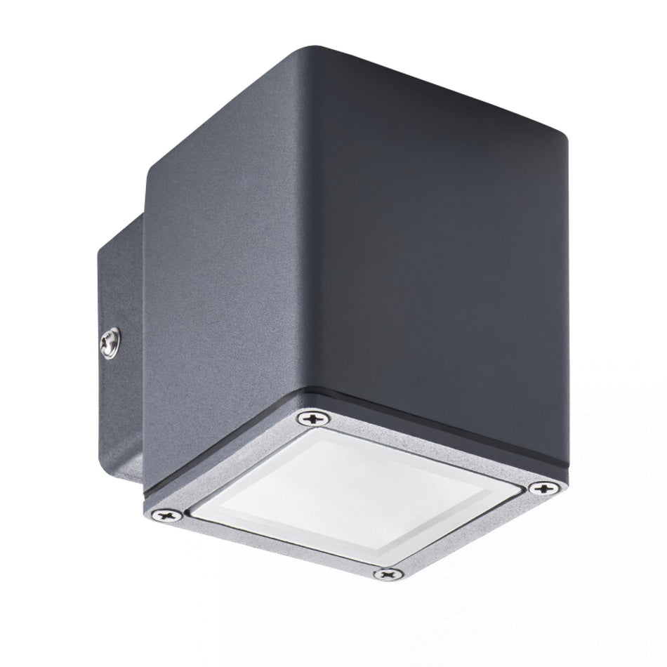 LED Wandleuchte Innenleuchte anthrazit eckig 1-flammig IP44 GU10 230V