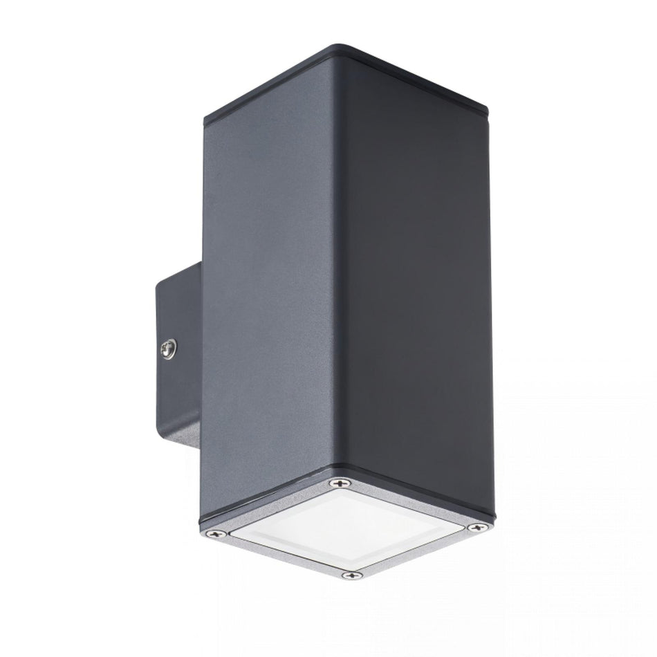 LED Wandleuchte Innenleuchte anthrazit eckig 2-flammig IP44 GU10 230V