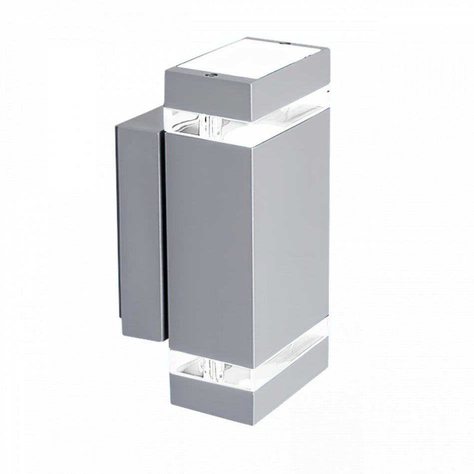LED Wandleuchte Innenleuchte grau eckig 2-flammig IP44 GU10 230V