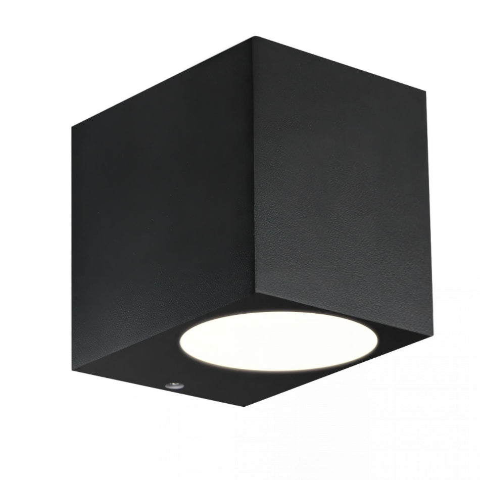CONCEPTRUN LED Wandleuchte schwarz Eckig Glas 1-flammig Schrauben & Dübeln IP44