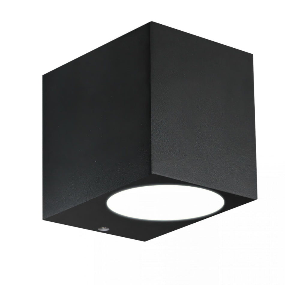LED Wandleuchte Innenleuchte schwarz eckig 1-flammig IP44 GU10 230V