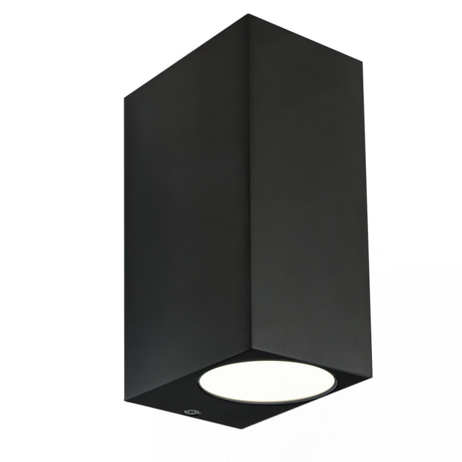 CONCEPTRUN LED Wandleuchte schwarz Eckig Glas 2-flammig Schrauben & Dübeln IP44