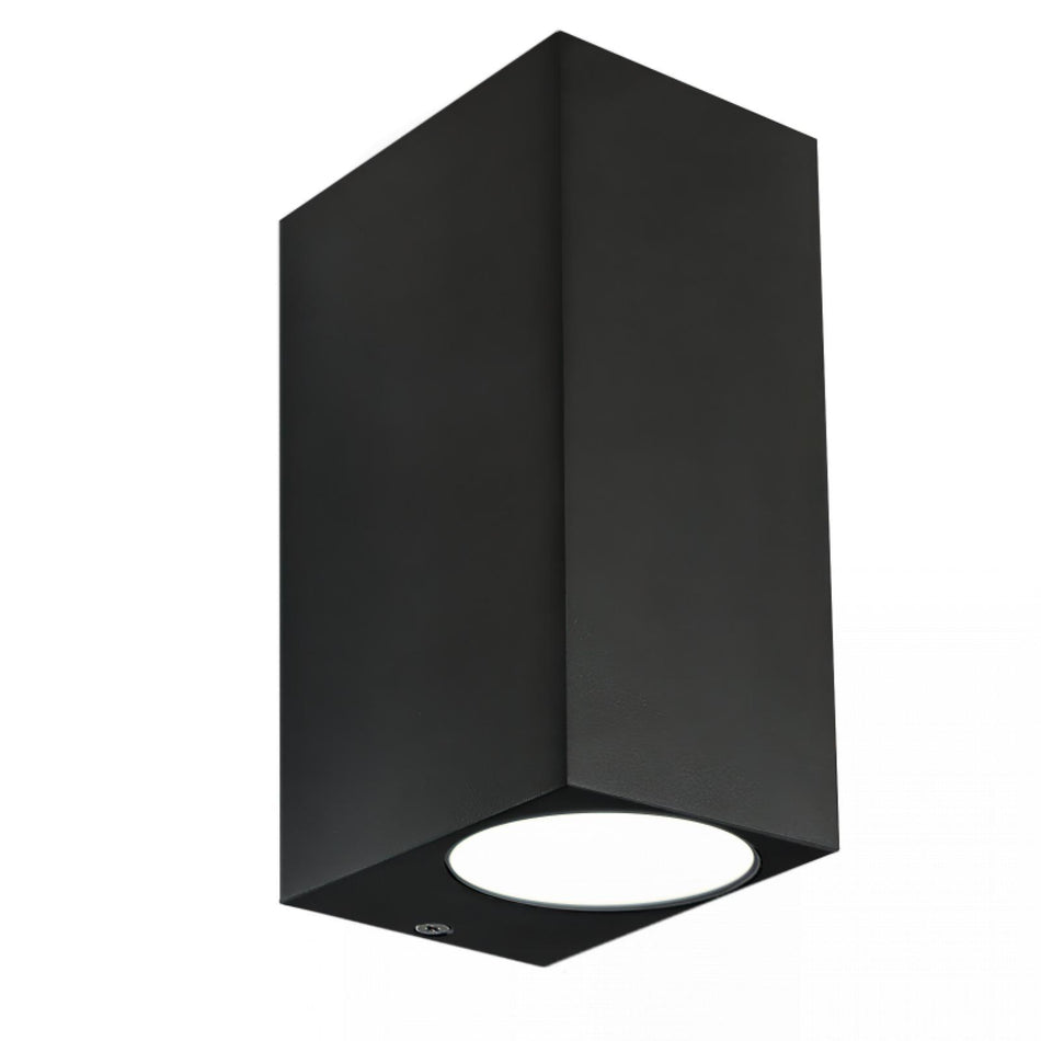 LED Wandleuchte Innenleuchte schwarz eckig 2-flammig IP44 GU10 230V