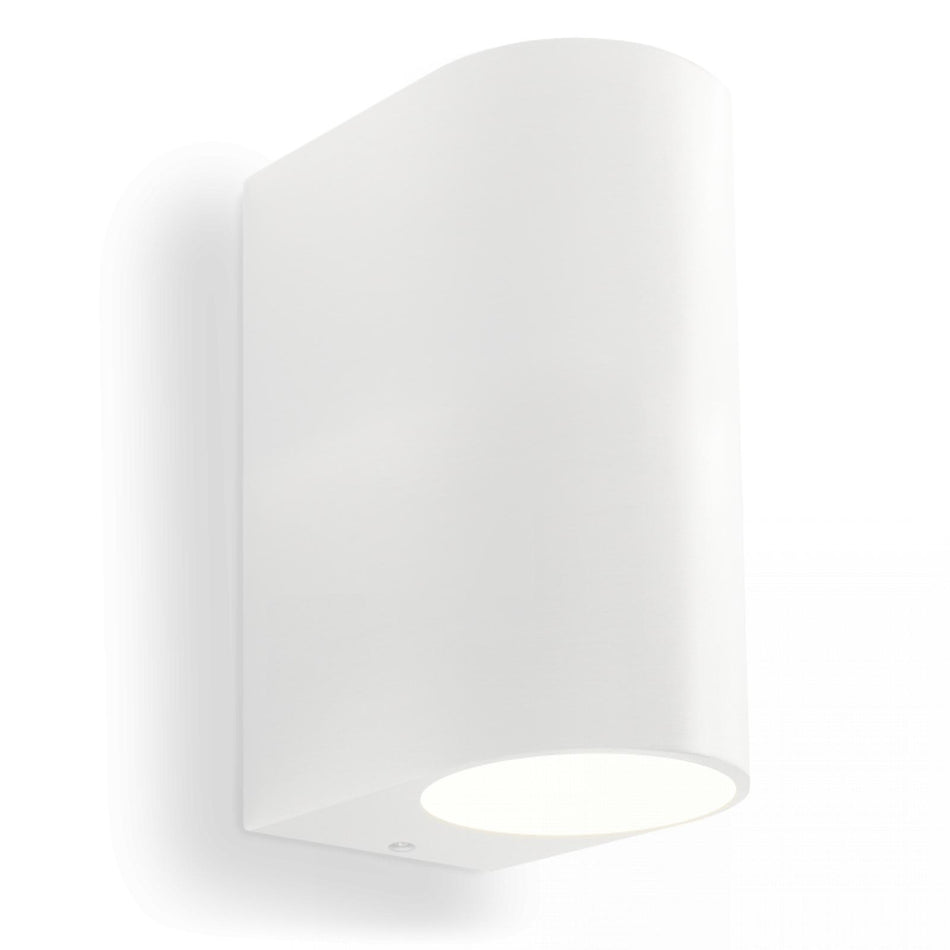 CONCEPTRUN LED Wandleuchte weiß Abgerundet Glas 2-flammig Schrauben & Dübeln IP44