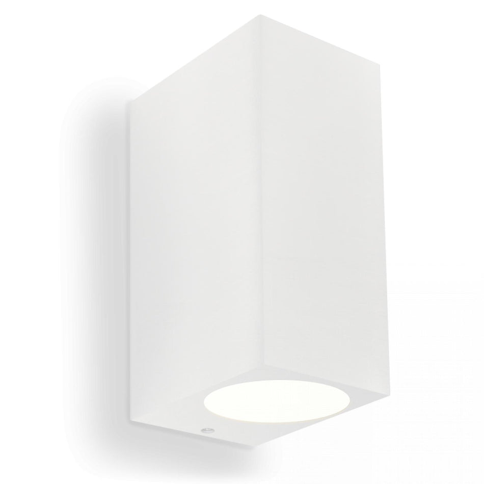 CONCEPTRUN LED Wandleuchte weiß Eckig Glas 2-flammig Schrauben & Dübeln IP44