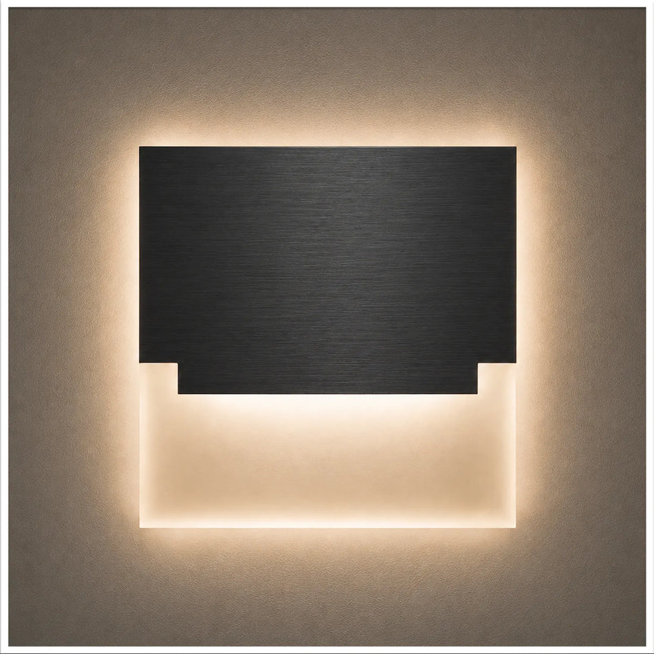 LED Treppenbeleuchtung Treppenlicht warmweiß Wandeinbauleuchte Wandeinbaustrahler eckig Stufenleuchte Edelstahl Schwarz 12V WB3B