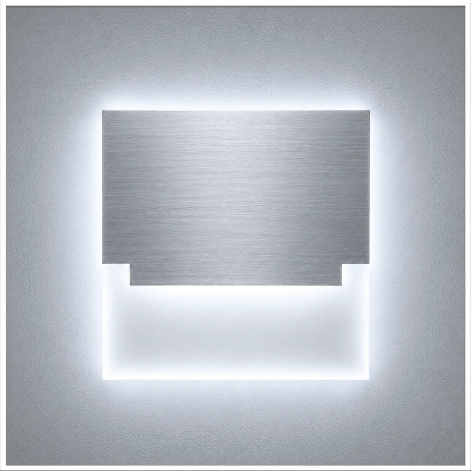 LED Treppenbeleuchtung Treppenlicht kaltweiß Wandeinbauleuchte Wandeinbaustrahler eckig Stufenleuchte Edelstahl gebürstet 12V WB4