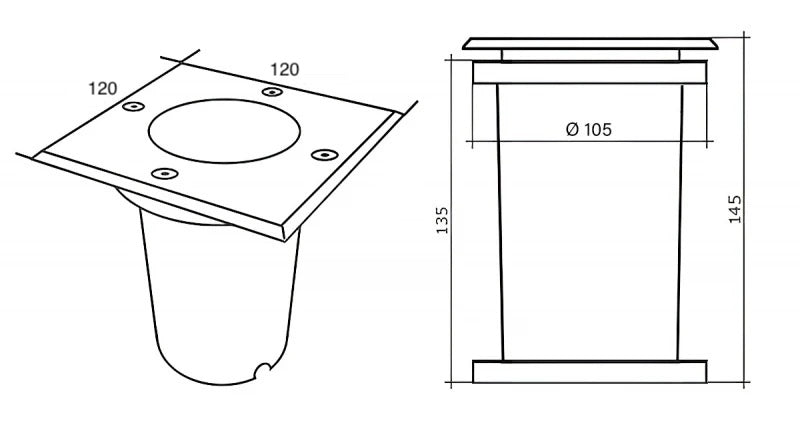 LED Bodeneinbaustrahler eckig durchschleifbar Edelstahl Außenleuchte Bodenleuchte IP67 GU10 230V