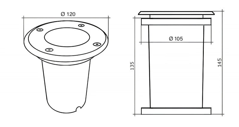 LED Bodeneinbaustrahler rund durchschleifbar Edelstahl Außenleuchte Bodenleuchte IP67 GU10 230V