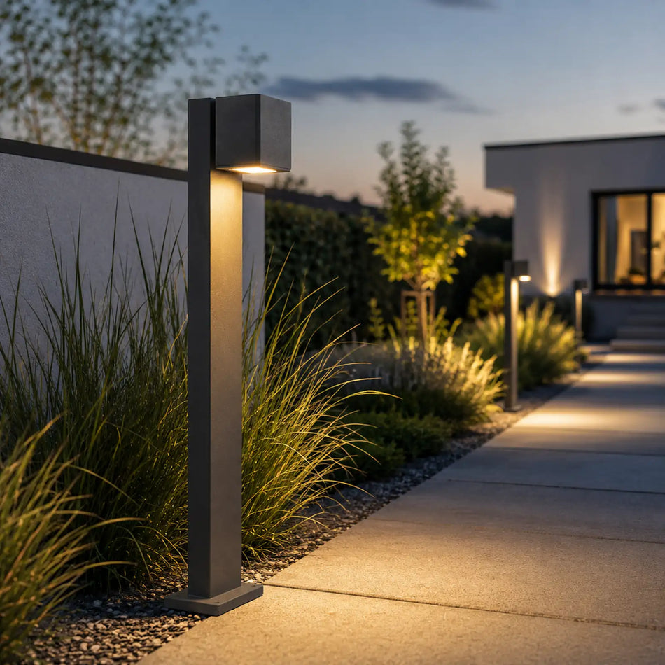LED Pollerleuchte Wegeleuchte Außenleuchte Gartenleuchte anthrazit 500mm für Wege & Terrasse Standleuchte IP44 GU10 230V