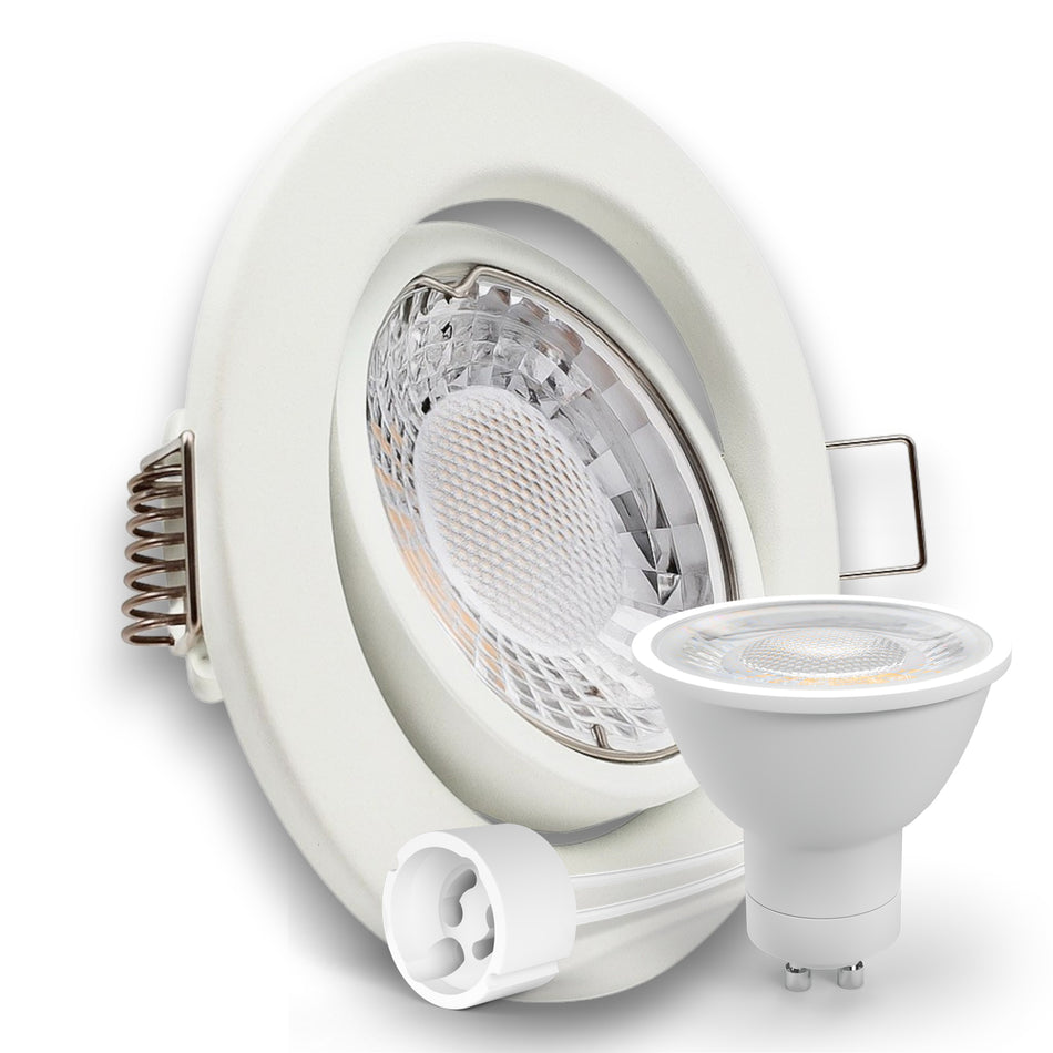 LED Einbaustrahler Spot weiß rund 360° schwenkbar Lochmaß Ø 68mm - 80mm GU10 230V