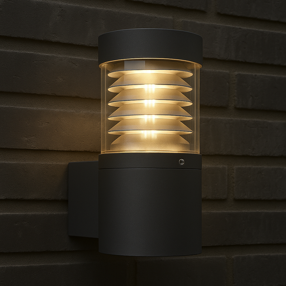 LED Wandleuchte anthrazit rund 1-flammig IP44 E27 230V