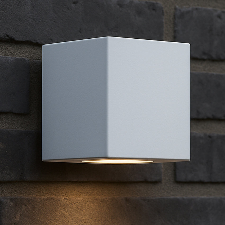 LED Wandleuchte weiß eckig 1-flammig IP44 GU10 230V