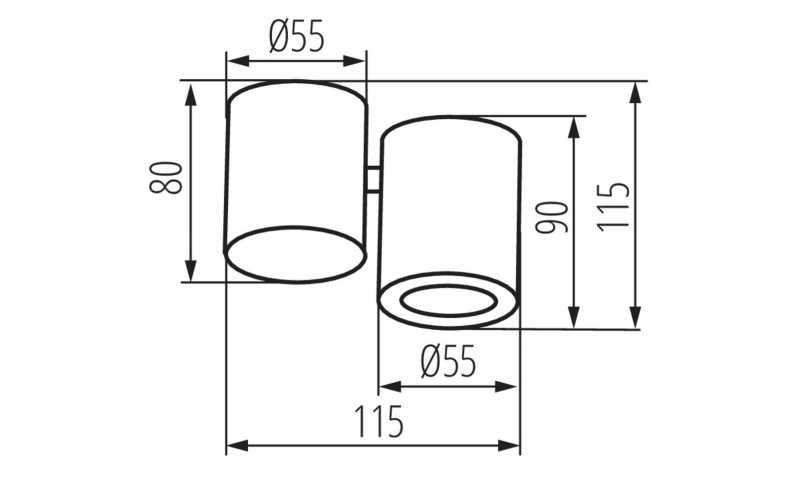 Aufbaustrahler Deckenspot Deckenleuchte schwenkbar 1-flammig weiß GU10 230V Zeichnung