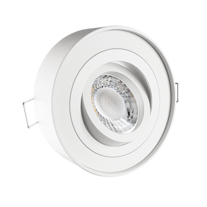 LED Aufbau Einbaustrahler weiß pulverbeschichtet | Runder Einbauspot | 360° schwenkbar | Lochmaß Ø 85mm - 90mm | geringe Einbautiefe 38mm | GU10 230V 