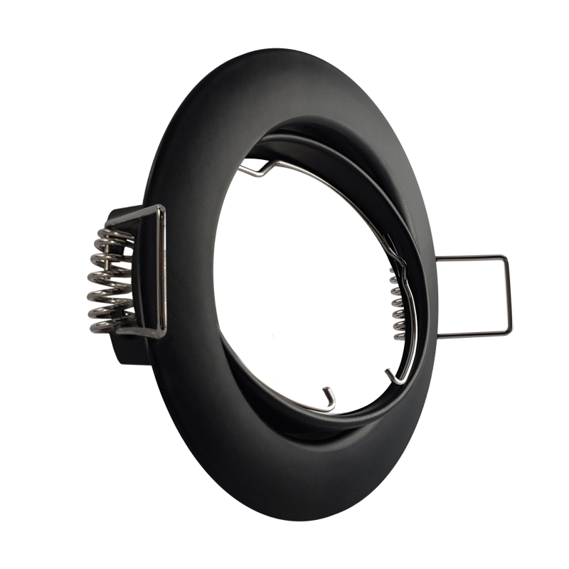 LED Einbaustrahler schwarz | Runder Einbauspot | 360° schwenkbar | Lochmaß Ø 75mm - 78mm | Einbautiefe 64mm | Anschlussfertig mit GU10 230V Fassung 