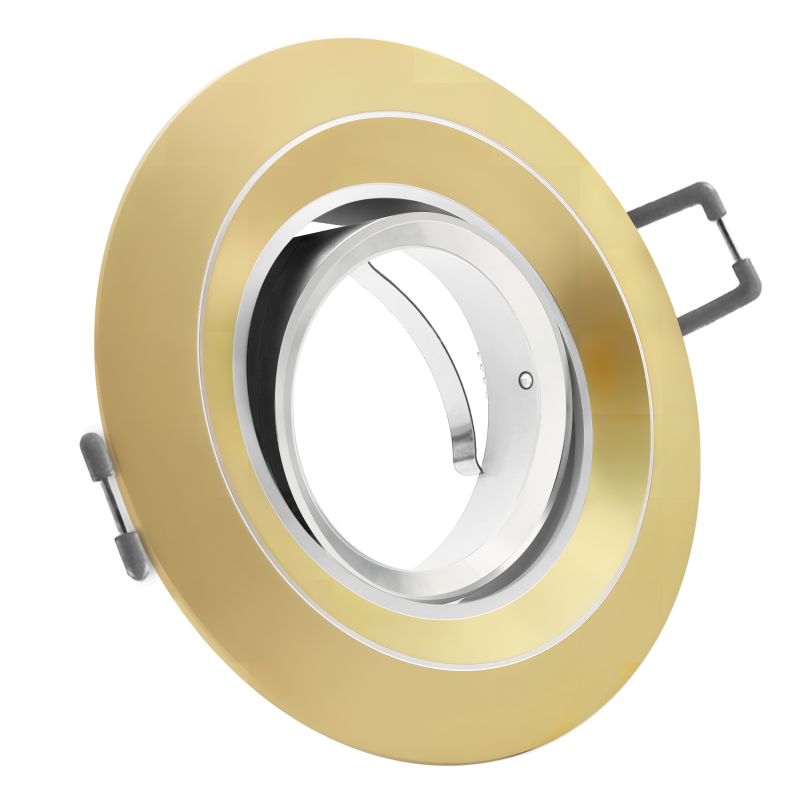 LED Einbaustrahler Gold matt | Runder Einbauspot | 360° schwenkbar | Lochmaß Ø 68mm - 95mm | Einbautiefe 64mm | Anschlussfertig mit GU10 230V Fassung 