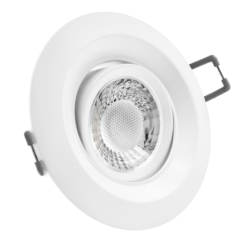 LED Einbaustrahler weiß | Runder Einbauspot | 360° schwenkbar | Lochmaß Ø 68mm - 95mm | Einbautiefe 64mm | Anschlussfertig mit GU10 230V Fassung 