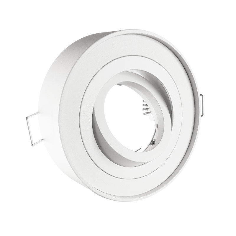 LED Aufbau Einbaustrahler weiß pulverbeschichtet | Runder Einbauspot | 360° schwenkbar | Lochmaß Ø 85mm - 90mm | geringe Einbautiefe 19mm 