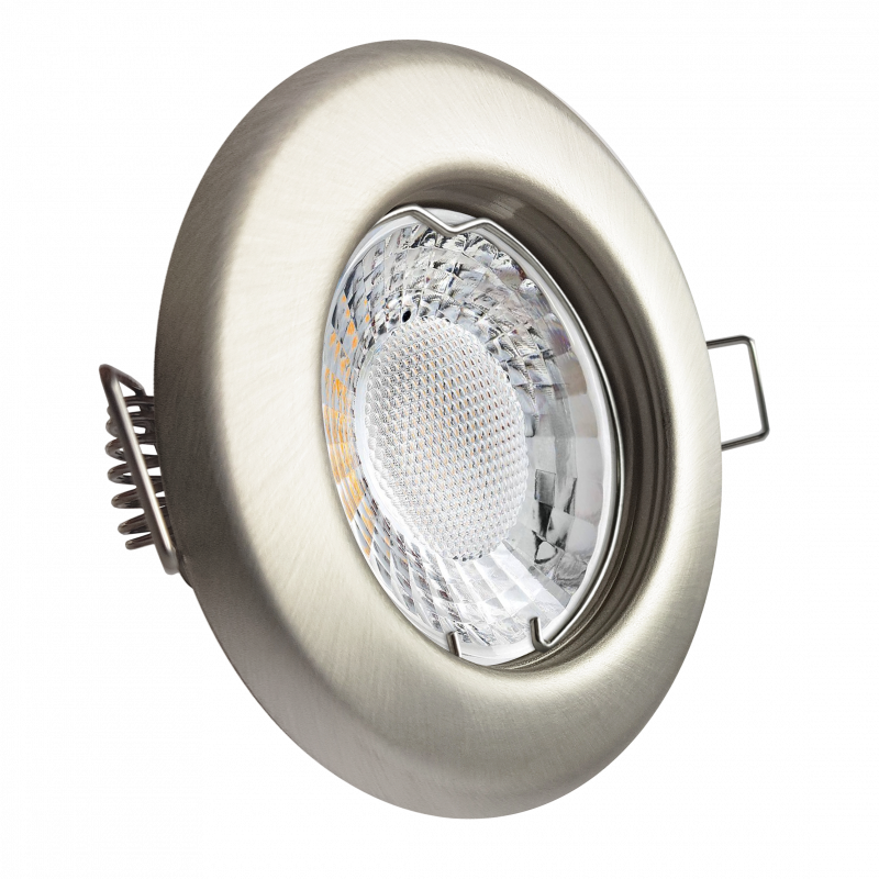 LED Einbaustrahler Edelstahl gebürstet | Runder Einbauspot | Lochmaß Ø 55mm - 75mm | geringe Einbautiefe 25mm | Anschlussfertig 