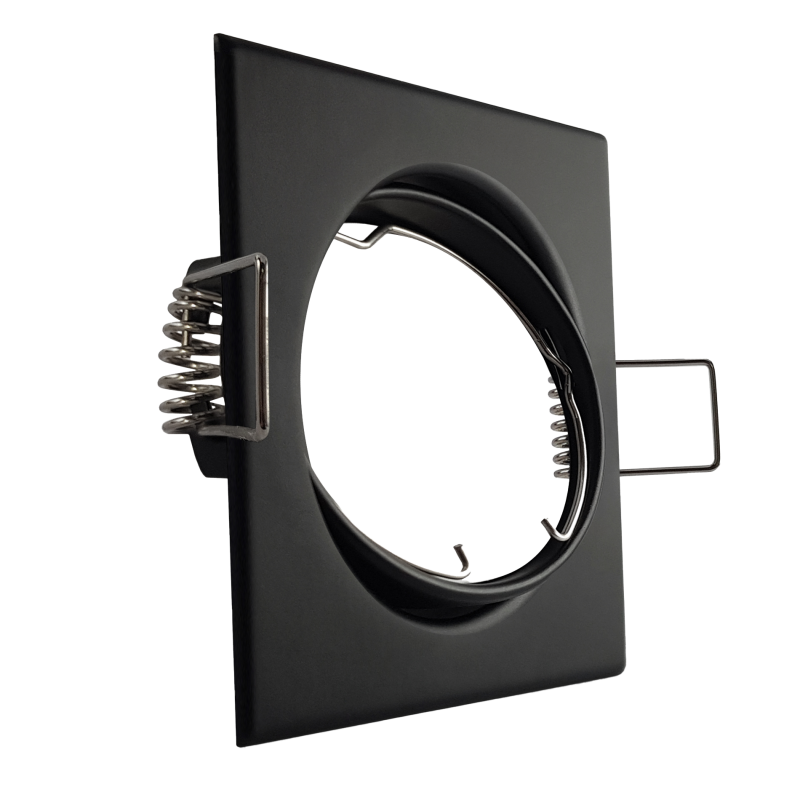 LED Einbaustrahler schwarz | Quadratischer Einbauspot | 30° schwenkbar | Lochmaß Ø 68mm - 78mm | geringe Einbautiefe 38mm | Anschlussfertig 