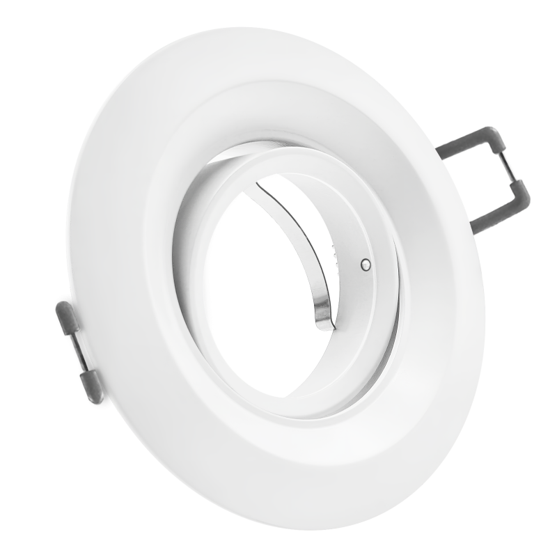 LED Einbaustrahler weiß | Runder Einbauspot | 360° schwenkbar | Lochmaß Ø 68mm - 95mm | geringe Einbautiefe 27mm | Anschlussfertig 