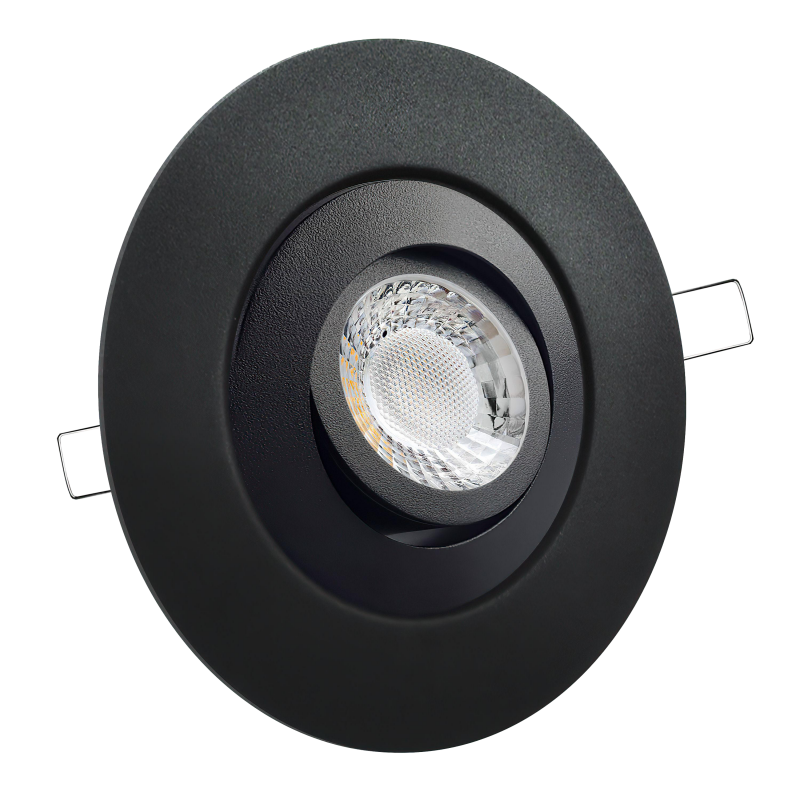 LED Einbaustrahler mit Ausgleichsblende für große Lochausschnitte schwarz pulverbeschichtet | Rund | schwenkbar | Lochmaß Ø 68mm - 135mm | Einbautiefe 64mm | GU10 230V 