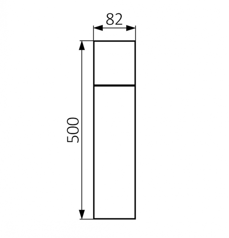 Standleuchte für den Außenbereich 50cm hoch Pollerleuchte Aluminium anthrazit IP44 E27 230V Zeichnung