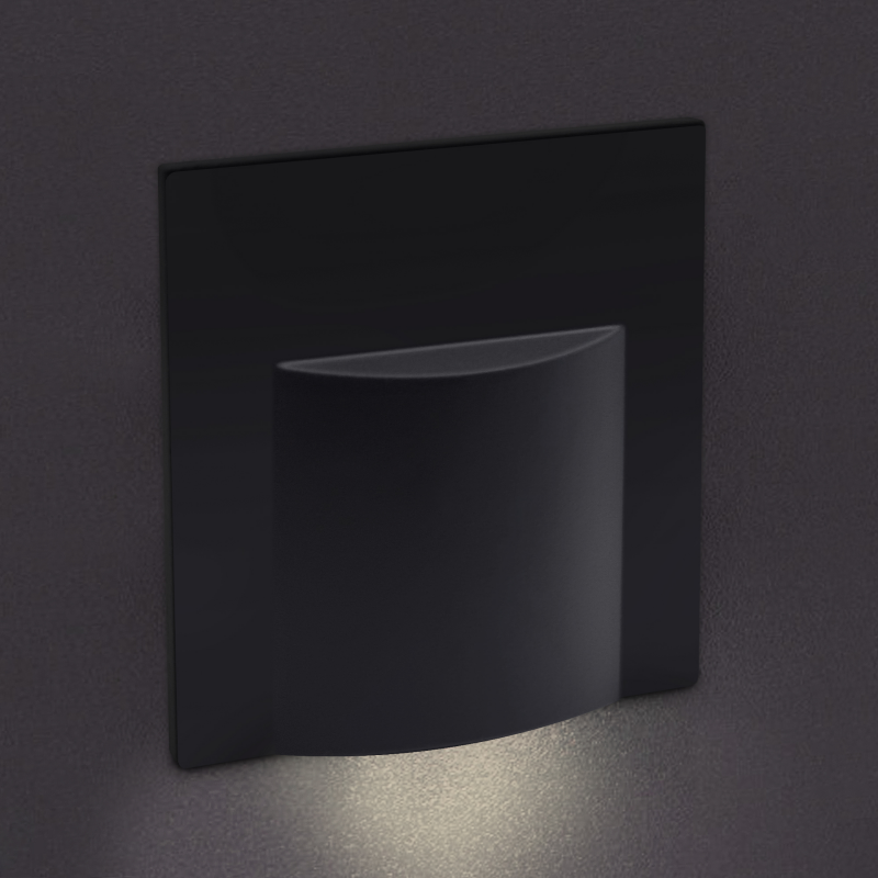 LED Wandeinbaustrahler schwarz Treppenlicht Wandeinbauleuchte warmweiß Spot Downlight quadratisch WBK1 12V
