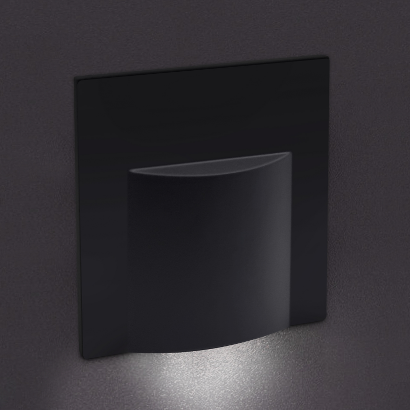 LED Wandeinbaustrahler schwarz Treppenlicht Wandeinbauleuchte neutralweiß Spot Downlight quadratisch WBK2 12V