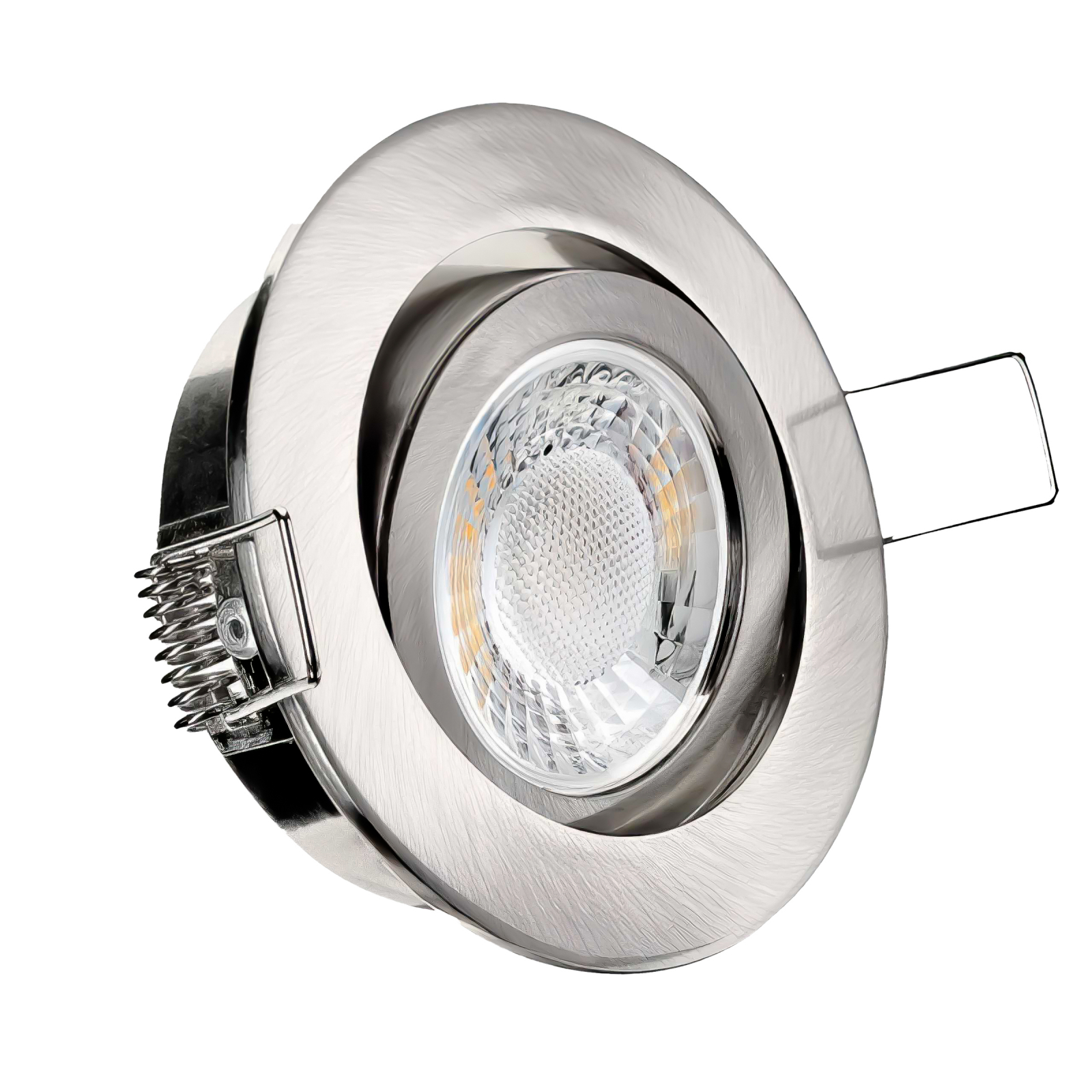 LED Einbau-Strahler schwenkbar 220 V nur 1 Watt Metall gebürstet 