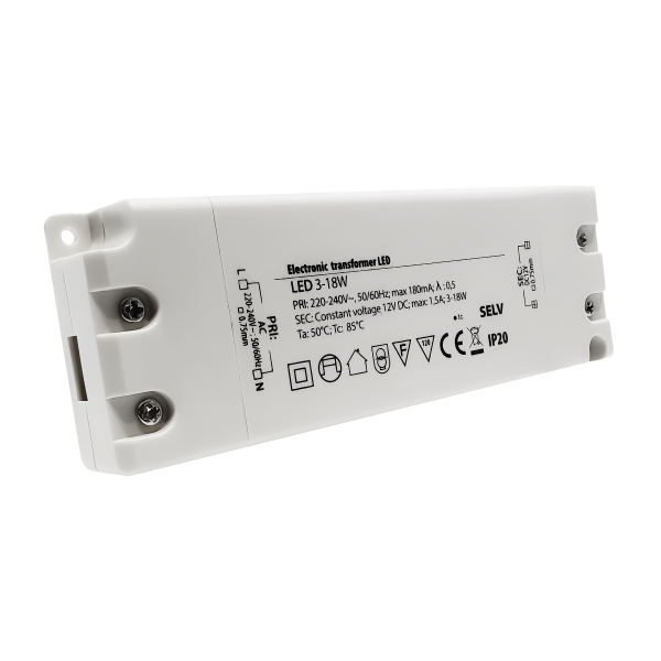 LED Transformator 12V-DC 1,5A max.18W Netzteil Treiber Driver Netzgerät