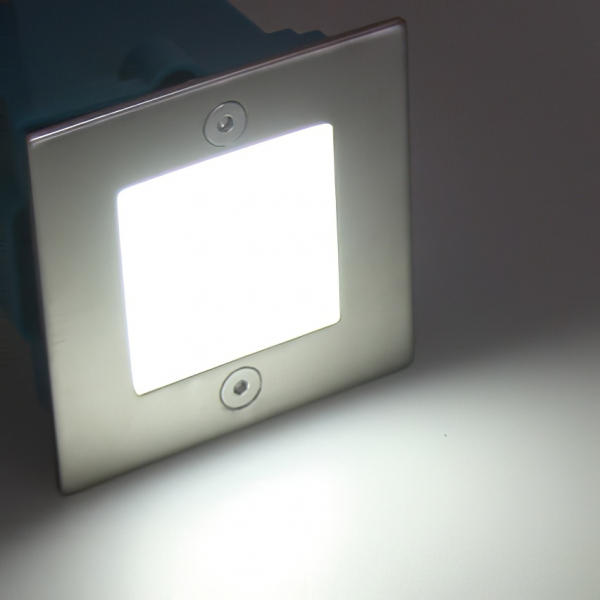 LED Wandeinbaustrahler kaltweiß Edelstahl quadratisch IP54 230V