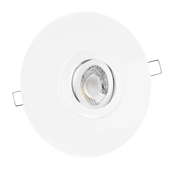 LED Einbaustrahler mit Ausgleichsblende für große Lochausschnitte weiß | Rund | schwenkbar | Lochmaß Ø 68mm - 180mm | geringe Einbautiefe 25mm 